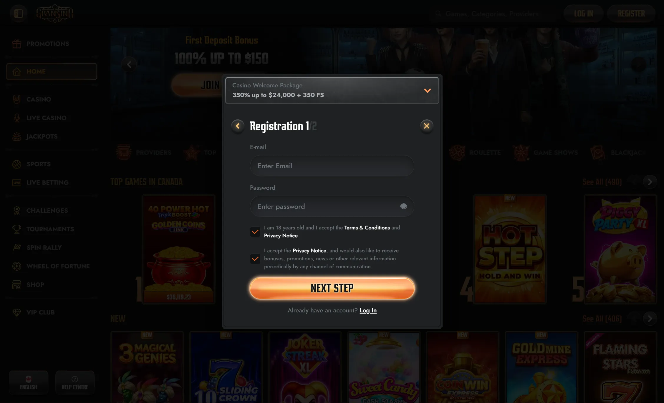 Step 1: Choose a nouveau Interac casino Canada